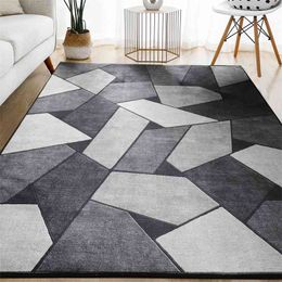 Geometric Carpet for Living Room Velvet Rug Bedroom Bedside Square Rugs Soft Fluffy Carpets Home Kids Salon Sofa Table Decor Mat 210917