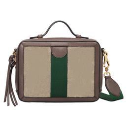 Luxury designer ladies handbag totes 2021 fashion G-series shoulder bag retro small square bags Crossbody purse backpack brown leather green red stripes purses