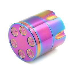 Smoking Colorful Rainbow Bullet Clip Zinc Alloy Dry Herb Tobacco Grind Spice Miller Grinder Crusher Grinding Chopped Hand Muller Cigarette Holder DHL