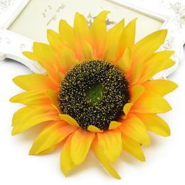 10pcs 14cm Large Sunflower Head Artificial Silk Flowers For Diy Scrapbooking Wreath Home Wedding Decoration Fak jllJGR