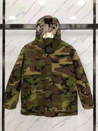 Green Camouflage reversible Vetements men down jackets with hoody high quality keep warm parkas ykk zipper