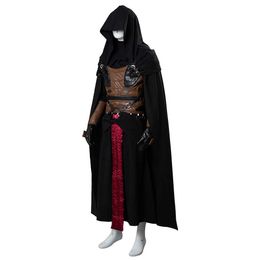 (In Stock) Star Cosplay Darth Revan Costume Black Cape Uniform Full Set Outfit Custom Made Halloween Costumes Y0913