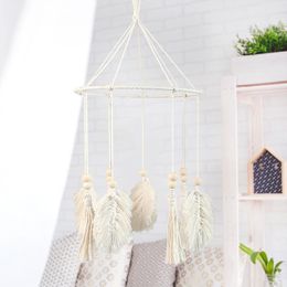 Decorative Objects & Figurines Macrame Tassel Hand-woven Leaf Wall Hanging Tapestry Mandala Home Living Room Decoration Mexican For Bedroom