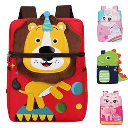 3D Dinosaur Toddler School Bags for Boys Girl Big Backpack Waterproof Child Kindergarten Anti-lost Kids Cat Bag 211021