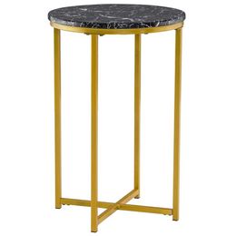 -Мебель для гостиной Мраморная простая 90 черных украшений круглая форма классический чайный стол