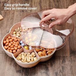 Tier Colourful Flower Shape Candy Storage Box Fruit Nuts Tray Bowl Snacks Organiser Box For Food Container Storage Bins 210309