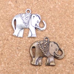 67pcs Antique Silver Plated Bronze Plated elephant Charms Pendant DIY Necklace Bracelet Bangle Findings 25*21mm