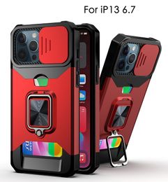 wholesale hard cover phone cases For Iphone 13 promax 13pro Iphone12 11promax 6 7 8 XR XSMAX kickstand case have magnetic ring card bag anti-shockproof