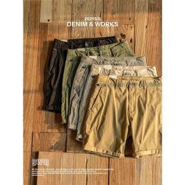 Summer Classical Shorts Men Little Elastic Basic Solid Quality Knee-Length Garment Washed Trousers 210712