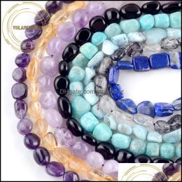 Loose Other Natural Irregar Amazonite Larimar Amethysts Stone Beads Form Spacer For Jewellery Making Diy Bracelet Necklace 8-10Mm Drop Deliver