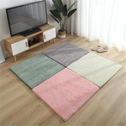 Carpets Foldable Super Soft Solid Colour For Living Room Children's Tatami Bedroom Rug Bedside Home Decor Stitching Floor Mat