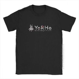 NieR Automata YoRHa Men T Shirt 2B Game Vintage Tee Male Tshirt O Neck T- 100% Cotton Party Clothes 210629