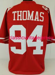 Men Women Youth Solomon Thomas Custom Sewn Red Football Jersey XS-5XL 6XL