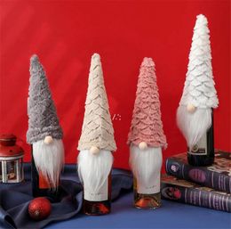 Christmas Gnomes Wine Bottle Covers Handmade Swedish Champagne Toppers Holiday Home Decorations LLF11132