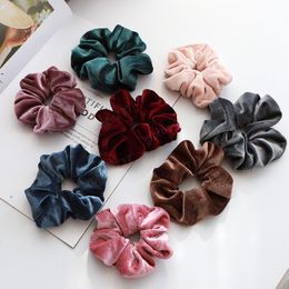 22 Colours Korea Velvet Elastic Hair Bands Solid Colour Women Girls Ropes Headwear Ponytail Holder Hair Accessories