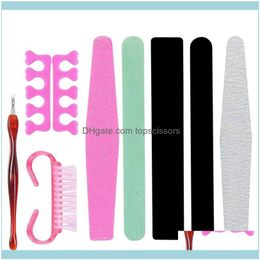 Salon Health & Beauty6/8/9 Pcs/Set Nail Tools Kit Sand Files Buffer Sponge Block Brush Cuticle Pusher Set Diy Art Manicure Kits Drop Deliver
