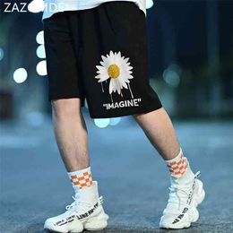 Men Summer Black Shorts Mens Knee Length Korean Loose Hip Hop Sweatpants Male Fashion Beach 5XL 210716