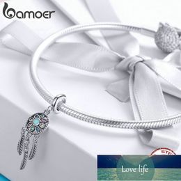 bamoer Authentic 925 Sterling Silver Bohemian Dream Catcher Pendant Charm fit Bracelet Necklace Silver DIY Jewelry Making SCC961 Factory price expert design