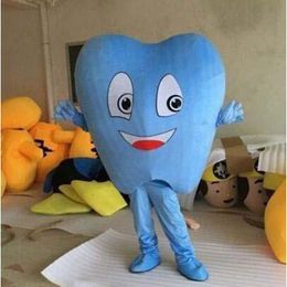 Halloween Blue tooth Mascot Costume High Quality Cartoon teeth Plush Anime theme character Adult Size Christmas Carnival fancy dress