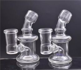 Mini dab rigs bong 14mm female Thick Heady Bubbler Glass Bong Oil Rig Beaker Water pipe Glass Water Bongs 2pcs