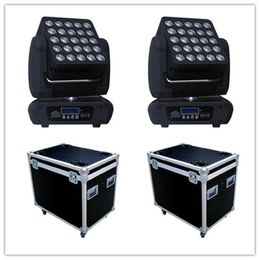 4pcs with flightcase 25x10w 4in1 RGBW led matrix blinder single led separate controllable infinite moving head light