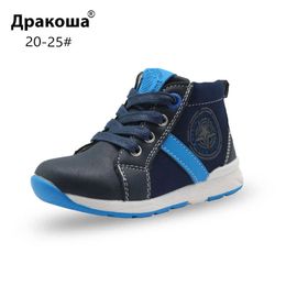 Apakowa Boys Autumn Spring Ankle Boots Children's Outdoor Motorcycle Martin Boots for School Sports Kids Orthopaedic Casual Shoes G1025