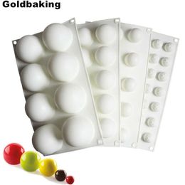 Silicone Chocolate Mold Silicon Ball Cake Moulds 3D Half Sphere Candy Truffle Baking Tray 210721