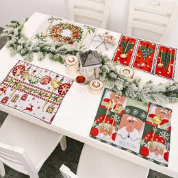 Mats & Pads Festival Knitted Tableware Pad Christmas Dinner Table Place Mat Cup Party Decoration