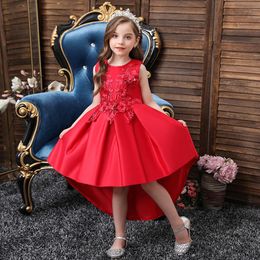 kids girl dress applique sleeveless Princess dress party birthday prom dresses