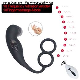 Massage Male Prostate Vibrator Anal Plug Silicone Waterproof r Stimulator Butt Delay Ejaculation Ring Toy For Men