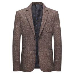 Mens Blazer Male Suit Oversized Fashion British Style Vintage 4Xl Male Coat Jacket Handsome and Elegant Gentleman Blazers 211120
