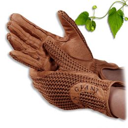 Professional Equestrian Riding Gloves Mesh Line Pigskin Palm Non-slip Breathable Soft Knight Horse Leather Gloves Unisex Cycling H1022