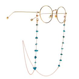 Chic Fashion Chain Bohemian Blue Stone Beads Handmade Glasses Chain Anti-loss Pendant straps sunglasses accessories