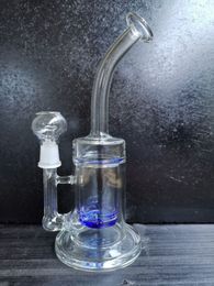 Glass Beaker Bong Smoking Glass Pipes 8.5 Inchs Tall Recycler Dab Rigs Water Bongs 14.4mm joint sestshop selling