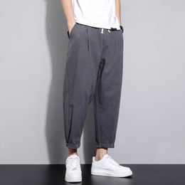 Mens Summer Linen Thin Sweatpants Men Loose Trousers Male Traditional Harajuku Summer Clothe Streetwear Mens Cotton Beach Pant X0723