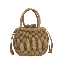 Storage Bags Nordic Minimalist Retro Style Woven Package Beach Bag Household Basket Hand-woven Strong And Durable