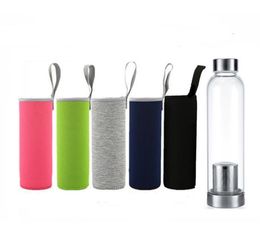 Other Drinkware 500ML Glass Water Bottle With Tea Infuser Strainer Heat Resistant Travel Cupar Office Drinking Bottles Teacups SN5558