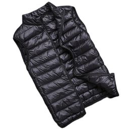 Men Down Vests Autumn Boys Down Vest Light Down Jackets Men Warm Outerwear M L XL XXL 3XL 4XL 211206