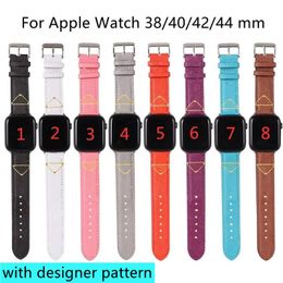 Fashion Designer samsung 22mm watchbands strap for Apple watch band 38mm 42mm 40mm 44mm iwatch 5 4 3 2 bands luxury PU leather Straps bracelet letter printed watchband