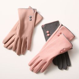 fingerless gloves for summer Australia - K1n715 warm gloves women's autumn and winter German velvet double-layer Plush thickened Korean outdoor cycling touch screen