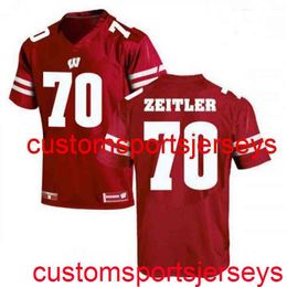 Stitched 2020 Men's Women Youth 70 Kevin Zeitler Wisconsin Badgers Red NCAA Football Jersey Custom any name number XS-5XL 6XL