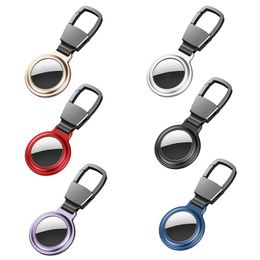 wireless track UK - AirTag Loop 360 Full Cover Magnetic Adsorption Protective Case Metal Anti-fall Shell with Keychain Ring for Airtags Anti-lost Smart Wireless Tracker