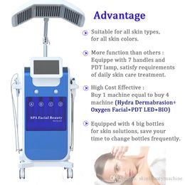 8 IN 1 Hydrofacial machine hydra facial dermabrasion face clean equipment RF Bio-lifting Spa Facial Machine 7 Different Colour light