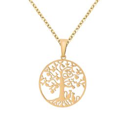 Pendant Necklaces Tree Of Life Stainless Steel Necklace Men Women 2021 Fashion Silver Plated Gold & Pendants Statement Jewelry