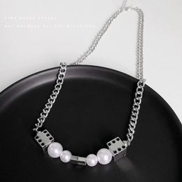 Pendant Necklaces Fashion Punk Style Dice Choker Necklace For Women Collares Gothic Pearl Hip Hop Party Jewelry Gifts