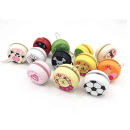 Hot Cute Animal Prints Wooden Yoyo Toys Ladybug Toys Kids Yo-Yo Creative Yo Toys For Children Yoyo Ball G1125