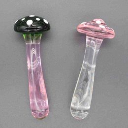 NXY Anal toys Crystal Mushroom Penis Glass Men's Women's G Spot butt plug Beads Masturbation erotic Expander adults Sex Products 1125