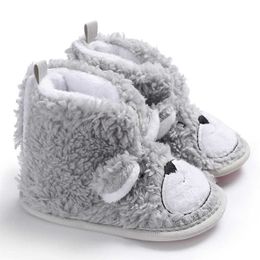 Warm Prewalker Boots Toddler Girl Boy Crochet Knit Fleece Boot Wool Snow Crib fur Shoes Winter Booties for children 210713