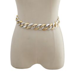 Lacteo Exaggerated Gold Silver Colour Big CCB Waist Chain For Women Steampunk Hip Hop Night Club Jewellery Accessories