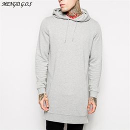 Jogger streetwear brand men's hoodie hip-hop casual long coat autumn and winter fashion pure cotton men's clothing 201104